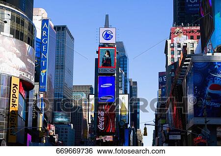 Stock Photograph - Low angle view of buildings in a city, Times Square, Manhattan, New York City, New York State, USA. Fotosearch