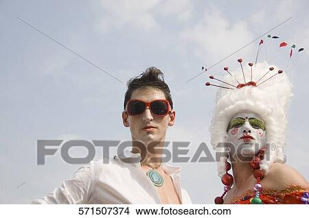 Picture - Low angle view of two gay men. Fotosearch