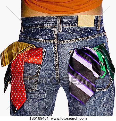 Mid section view of a person with ties in his back pockets View Large Photo Image Stock Image - Mid section view of a person with ties in his back pockets. Fotosearch