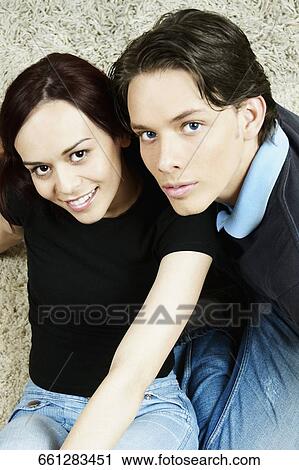 Stock Image - Portrait of a young couple. Fotosearch