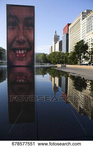 Poster at the poolside, Crown Fountain, Millennium Park, Chicago, Illinois, USA View Large Photo Image Stock Image - Poster at the poolside, Crown Fountain, Millennium Park, Chicago, Illinois, USA. Fotosearch