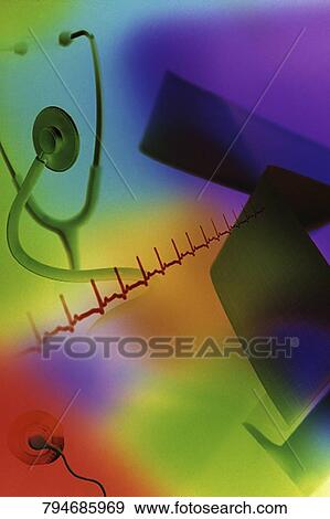 Pulse trace with a stethoscope View Large Photo Image Stock Photo - Pulse trace with a stethoscope. Fotosearch
