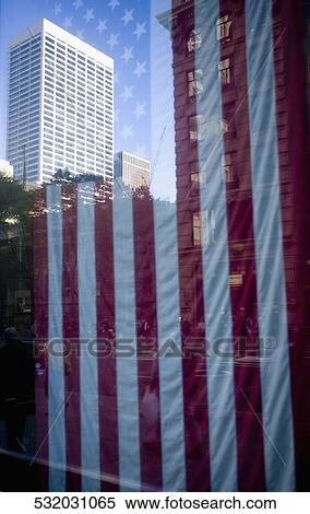Reflection of buildings on a glass, Fifth Avenue, Manhattan, New York City, New York State, USA View Large Photo Image Stock Photography - Reflection of buildings on a glass, Fifth Avenue, Manhattan, New York City, New York State, USA. Fotosearch