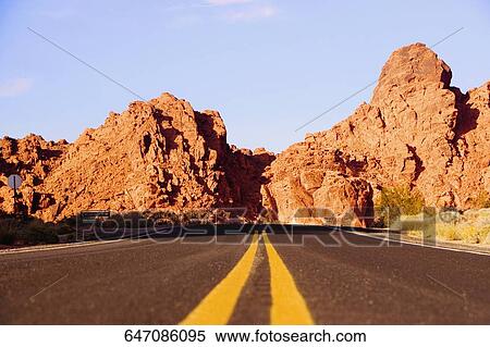 Road passing through a landscape, Las Vegas, Nevada, USA View Large Photo Image Stock Photography - Road passing through a landscape, Las Vegas, Nevada, USA. Fotosearch