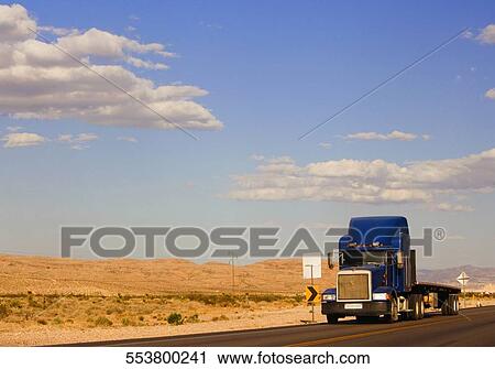 Semi-truck on the road, Las Vegas, Nevada, USA View Large Photo Image Stock Image - Semi-truck on the road, Las Vegas, Nevada, USA. Fotosearch