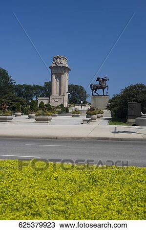 Statue in a park, Congress Plaza, Chicago, Illinois, USA View Large Photo Image Stock Image - Statue in a park, Congress Plaza, Chicago, Illinois, USA. Fotosearch