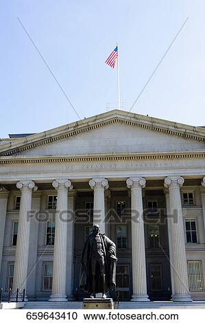 Statue of Alexander Hamilton in front of a government building, US Treasury Department, Washington DC, USA View Large Photo Image Stock Image - Statue of Alexander Hamilton in front of a government building, US Treasury Department, Washington DC, USA. Fotosearch