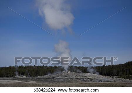 Steam emerging from a geyser, Old Faithful, Yellowstone National Park, Wyoming, USA View Large Photo Image Picture - Steam emerging from a geyser, Old Faithful, Yellowstone National Park, Wyoming, USA. Fotosearch