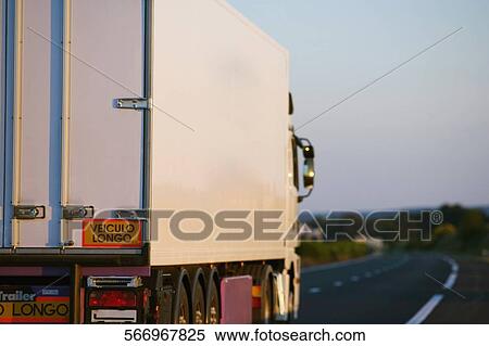 Truck moving on the road, Autoroute A10, Loire Valley, France View Large Photo Image Stock Photography - Truck moving on the road, Autoroute A10, Loire Valley, France. Fotosearch