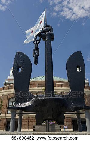 Two flags on anchor structure, Navy Pier, Chicago, Illinois, USA View Large Photo Image Stock Image - Two flags on anchor structure, Navy Pier, Chicago, Illinois, USA. Fotosearch