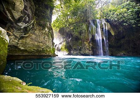 Waterfall in a forest, Tamasopo Waterfalls, Tamasopo, San Luis Potosi, San Luis Potosi State, Mexico View Large Photo Image Stock Photo - Waterfall in a forest, Tamasopo Waterfalls, Tamasopo, San Luis Potosi, San Luis Potosi State, Mexico. Fotosearch