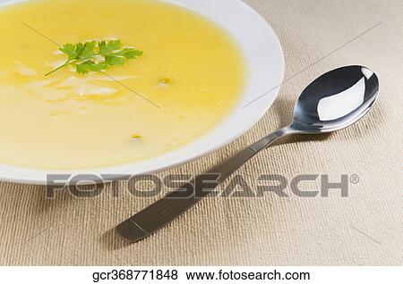 Close-up of a bowl of soup View Large Photo Image Stock Photo - Close-up of a bowl of soup. Fotosearch