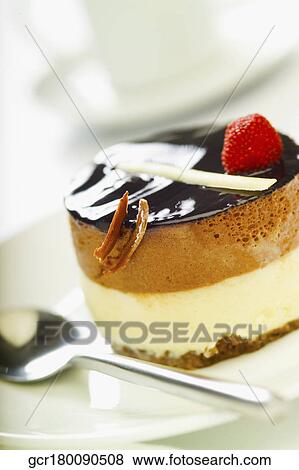 Stock Photo - Close-up of a chocolate mousse pastry. Fotosearch