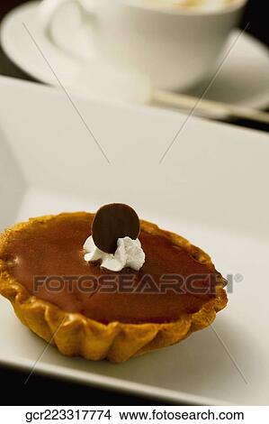 Picture - Close-up of a chocolate tart. Fotosearch
