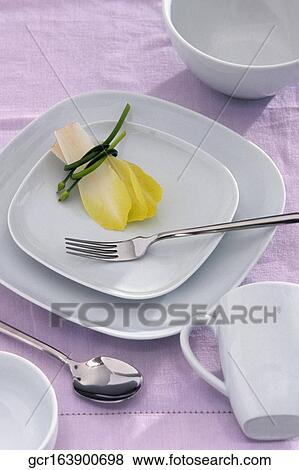 Stock Photo - Close-up of a dressed summer table. Fotosearch