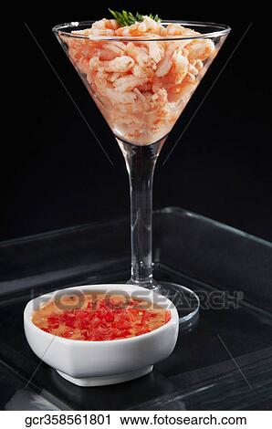 Close-up of a prawn cocktail with a soup bowl View Large Photo Image Stock Image - Close-up of a prawn cocktail with a soup bowl . Fotosearch