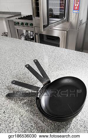 Close-up of a stack of frying pans View Large Photo Image Stock Image - Close-up of a stack of frying pans. Fotosearch