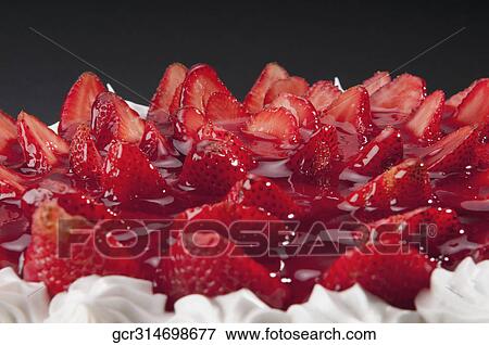 Close-up of a strawberry meringue View Large Photo Image Stock Photo - Close-up of a strawberry meringue. Fotosearch