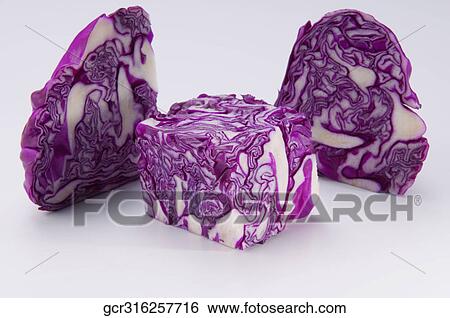Close-up of blocks of red cabbage View Large Photo Image Stock Photograph - Close-up of blocks of red cabbage. Fotosearch