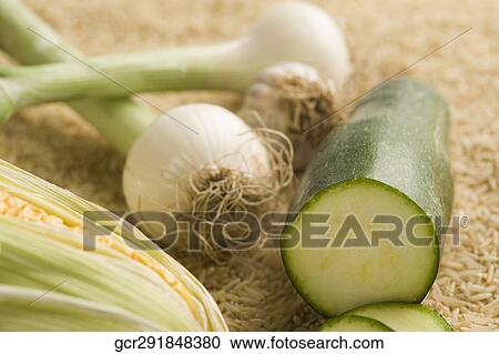 Close-up of brown rice with vegetables View Large Photo Image Stock Image - Close-up of brown rice with vegetables. Fotosearch