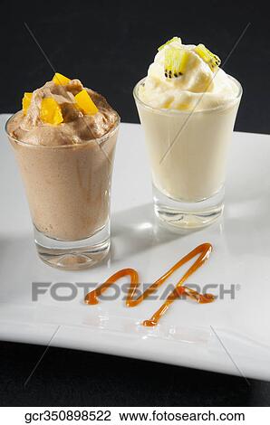 Close-up of chocolate and kiwi fruit mousse View Large Photo Image Stock Image - Close-up of chocolate and kiwi fruit mousse. Fotosearch