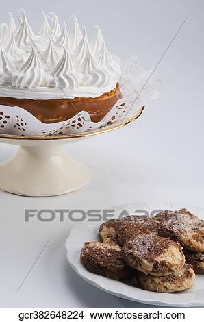 Close-up of cookies with a meringue pie View Large Photo Image Picture - Close-up of cookies with a meringue pie. Fotosearch
