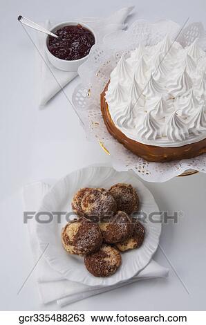 Close-up of cookies with a meringue pie View Large Photo Image Stock Image - Close-up of cookies with a meringue pie. Fotosearch