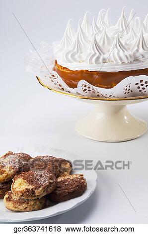 Close-up of cookies with a meringue pie View Large Photo Image Stock Photo - Close-up of cookies with a meringue pie. Fotosearch