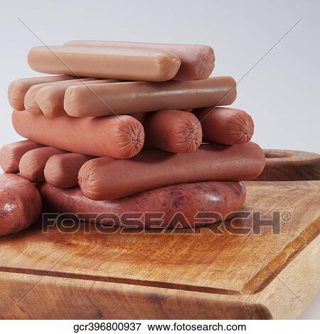Close-up of frankfurters and sausages View Large Photo Image Stock Photo - Close-up of frankfurters and sausages. Fotosearch