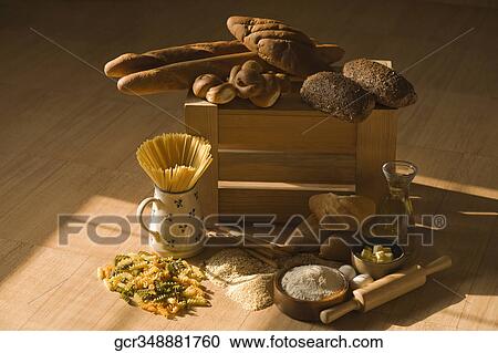 Close-up of pasta and breads with flour View Large Photo Image Stock Image - Close-up of pasta and breads with flour. Fotosearch