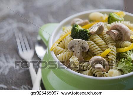 Stock Photo - Close-up of pasta in a bowl. Fotosearch
