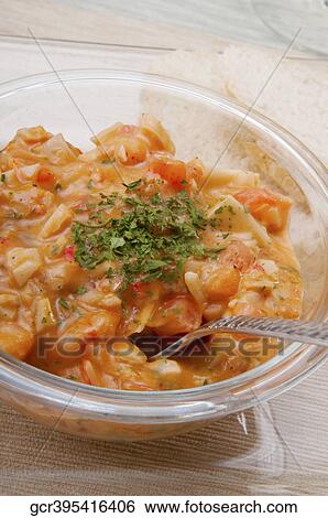 Stock Photograph - Close-up of pasta in a bowl. Fotosearch