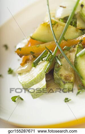 Stock Image - Close-up of sauteed assorted vegetables. Fotosearch