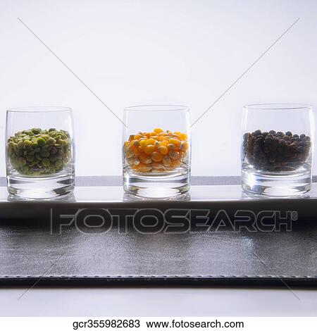 Close-up of shot glasses filled with pulses View Large Photo Image Stock Image - Close-up of shot glasses filled with pulses. Fotosearch