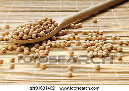 Close-up of soybeans on a wooden spoon View Large Photo Image Stock Image - Close-up of soybeans on a wooden spoon. Fotosearch