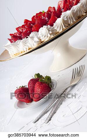 Close-up of strawberry meringue View Large Photo Image Picture - Close-up of strawberry meringue. Fotosearch