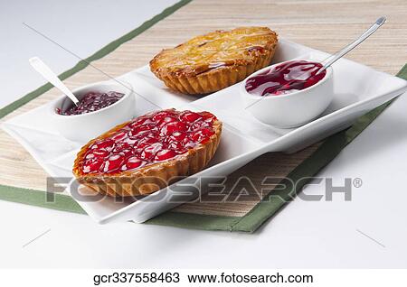 Close-up of strawberry tart served in a tray View Large Photo Image Stock Image - Close-up of strawberry tart served in a tray. Fotosearch