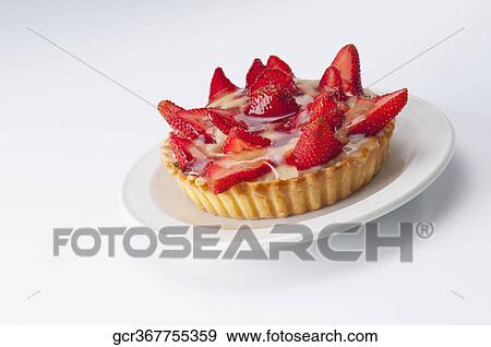 Close-up of strawberry tart View Large Photo Image Stock Photo - Close-up of strawberry tart. Fotosearch