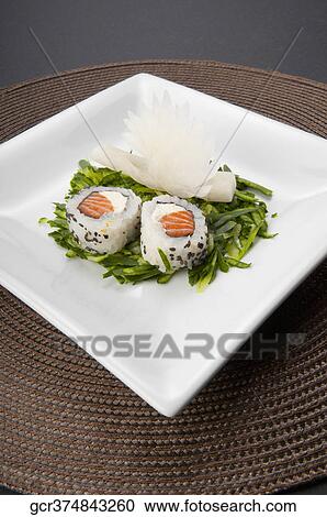 Close-up of sushi rolls View Large Photo Image Stock Image - Close-up of sushi rolls. Fotosearch