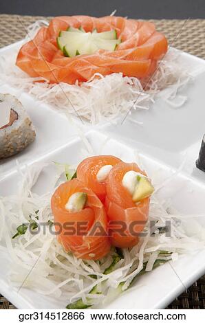 Close-up of sushi View Large Photo Image Stock Photograph - Close-up of sushi. Fotosearch