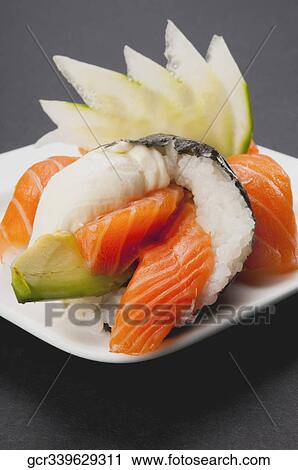Close-up of Temaki sushi View Large Photo Image Stock Image - Close-up of Temaki sushi. Fotosearch
