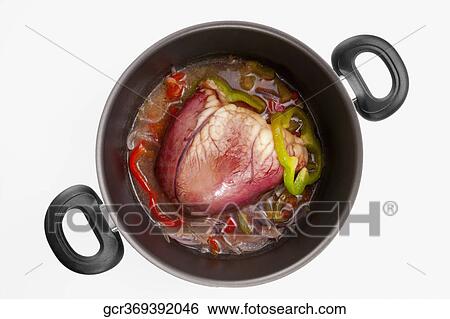 High angle view of a beef heart in a crockpot View Large Photo Image Stock Photograph - High angle view of a beef heart in a crockpot. Fotosearch
