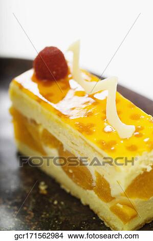 Picture - High angle view of a fruit pastry. Fotosearch