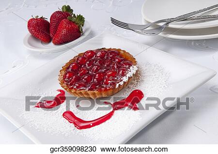 High angle view of a strawberry tart View Large Photo Image Stock Image - High angle view of a strawberry tart. Fotosearch