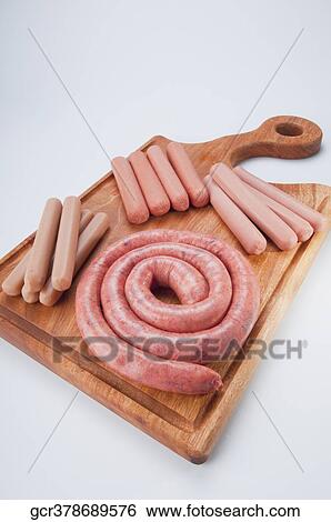 High angle view of assorted sausages View Large Photo Image Stock Photograph - High angle view of assorted sausages. Fotosearch