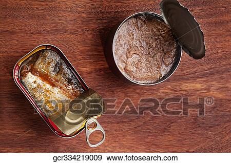 High angle view of canned fish View Large Photo Image Stock Photo - High angle view of canned fish. Fotosearch
