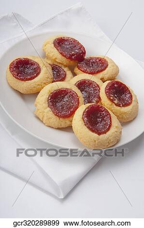 High angle view of jam filled cookies View Large Photo Image Stock Photo - High angle view of jam filled cookies. Fotosearch
