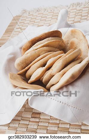 High angle view of pita breads in a basket View Large Photo Image Stock Photo - High angle view of pita breads in a basket. Fotosearch