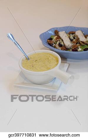 High angle view of soup and salad View Large Photo Image Stock Image - High angle view of soup and salad. Fotosearch