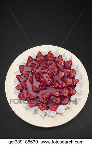 High angle view of strawberry meringue View Large Photo Image Stock Photo - High angle view of strawberry meringue. Fotosearch